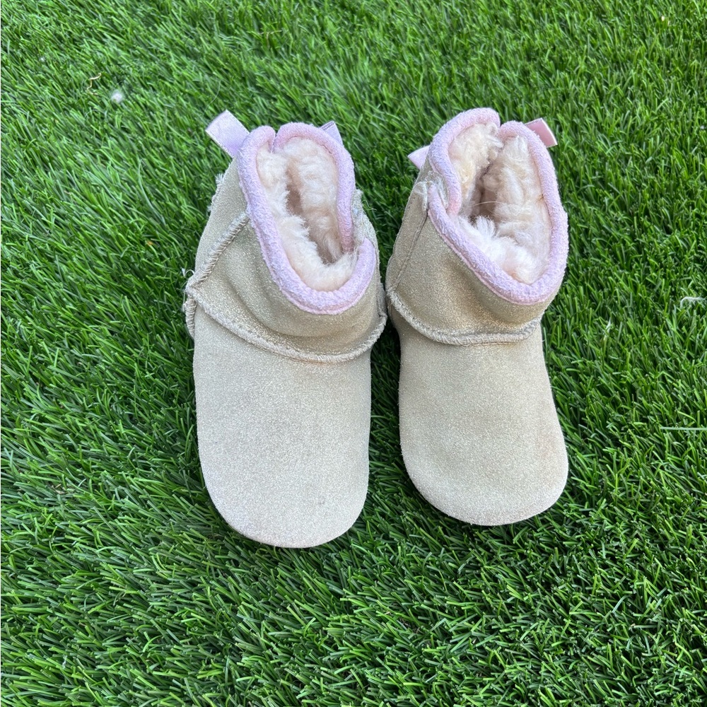 UGG Tan and Pink Cozy Boots Plush Lining